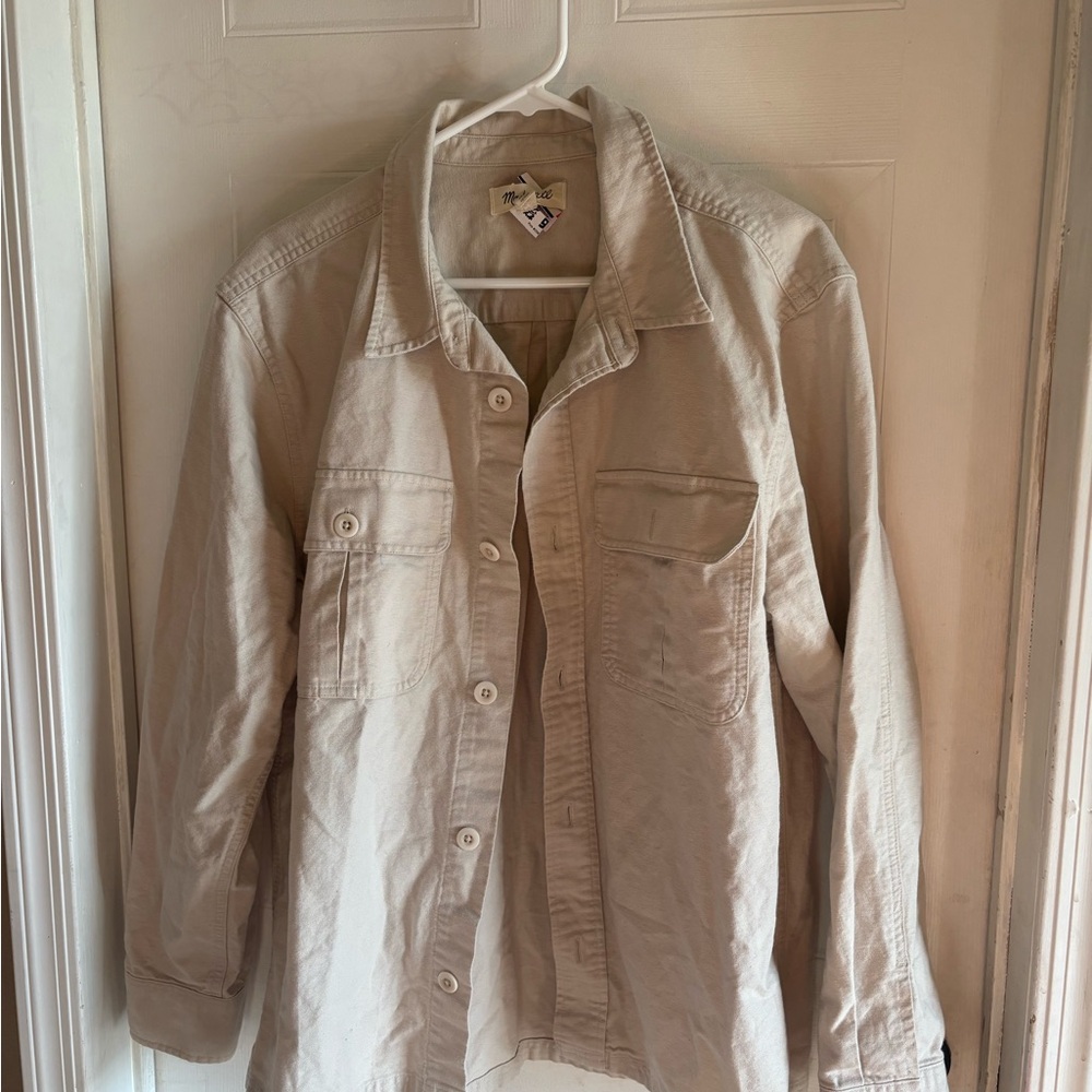 Madewell Women's Cream Shirt- Jacket